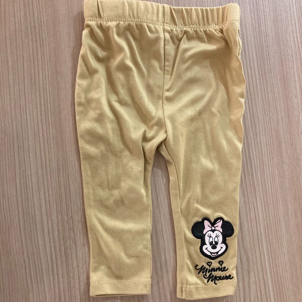 Disney Baby Yellow Minnie Mouse Leggings 6-9 Months Pants Polyester Elastic